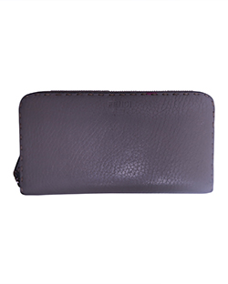 Fendi Zip Around Selleria Wallet,Leather,Grey,8M0299-QZY-139-2583,1
